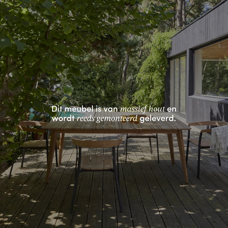 Katrine - Tuintafel van gerecycled massief teak voor 6/8 personen