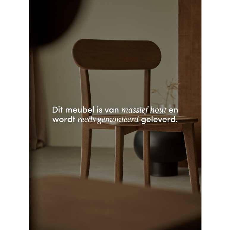 Abel - Stoel van massief bruin mahoniehout