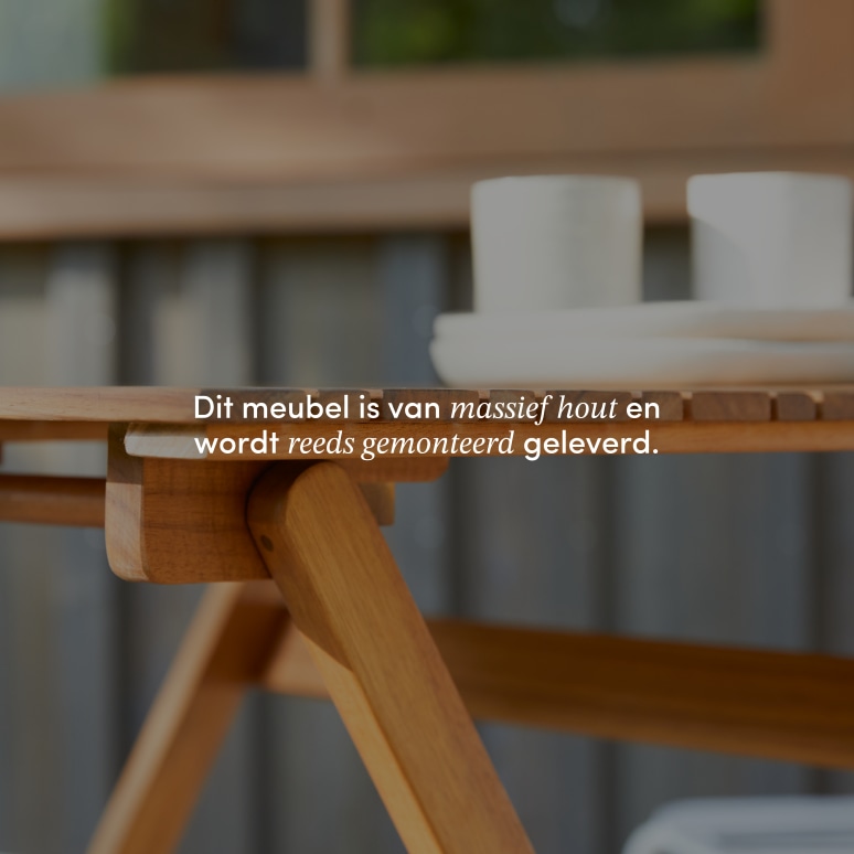 Bistro - Tuinset van massief acaciahout en metaal, 2 stoelen