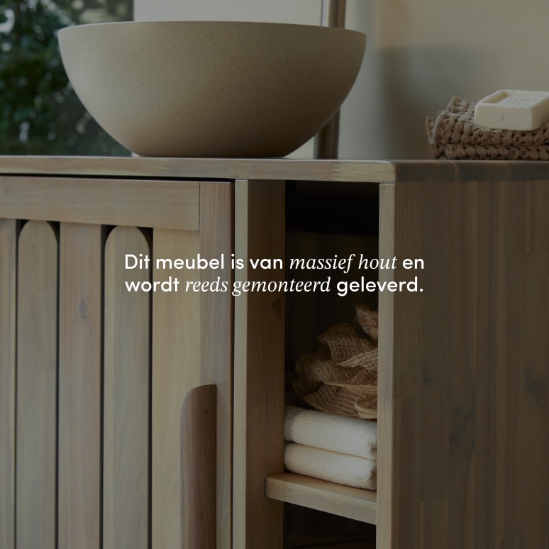 Lila - Badkamermeubel van massief acaciahout 80 cm