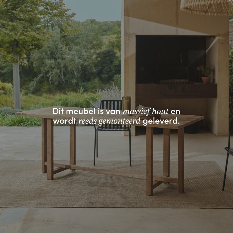 Antonia - Tuintafel van gerecycled massief teakhout voor 6/8 personen