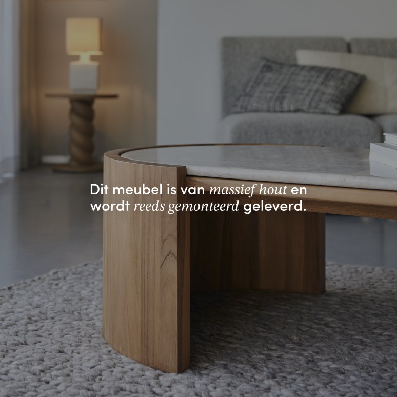 Virgile - Salontafel in massief teak en marmer