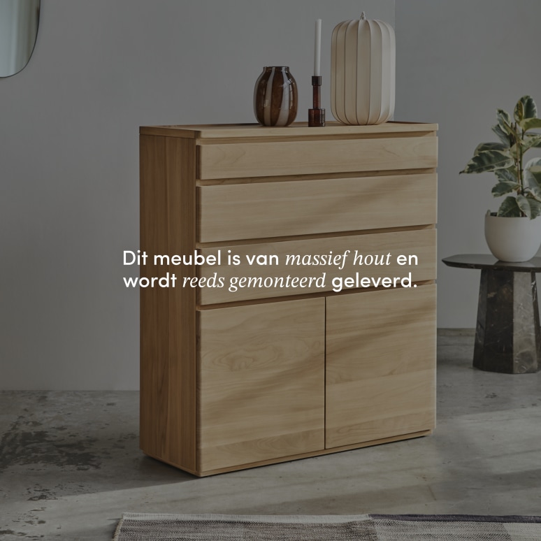 Nino - Dressoir voor de hal van massief teak 110 cm