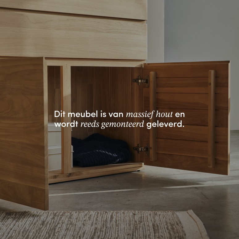 Nino - Hoge commode in massief teak