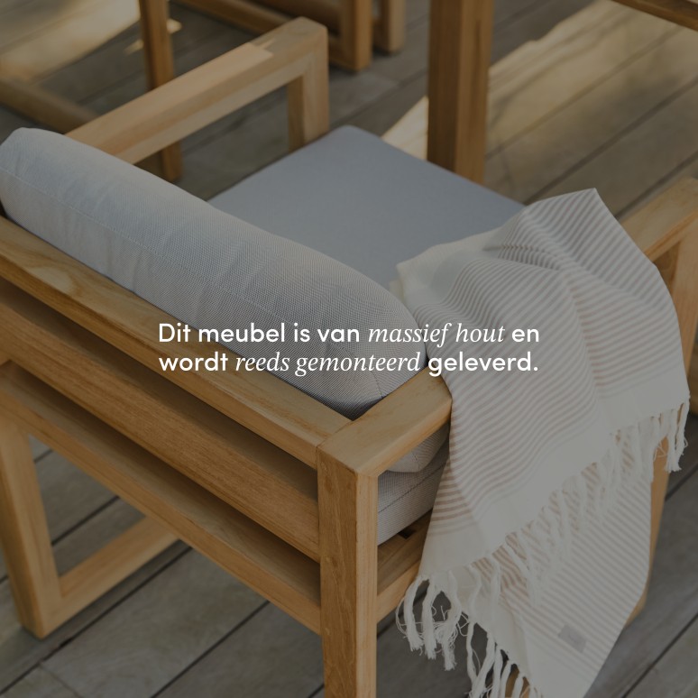 Noah - Massief teakhouten tuinset met 6 stoelen