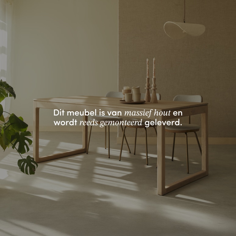 Arto - Uitschuifbare tafel van massief eikenhout 6-12 personen.