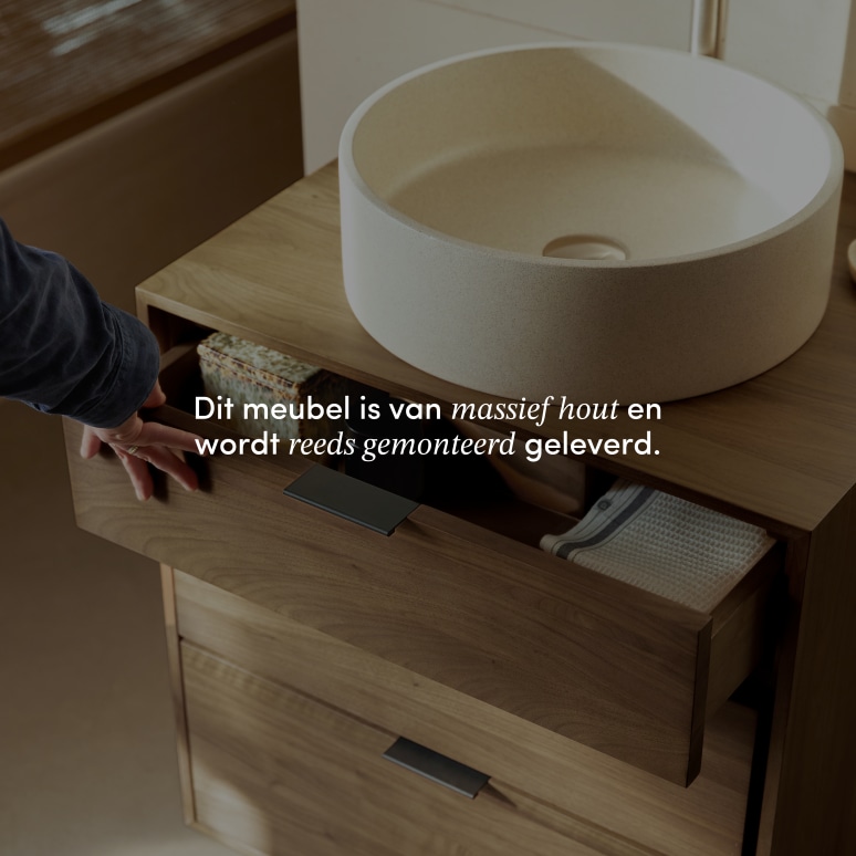 Senson - Badkamermeubel in massief notenhout 60 cm