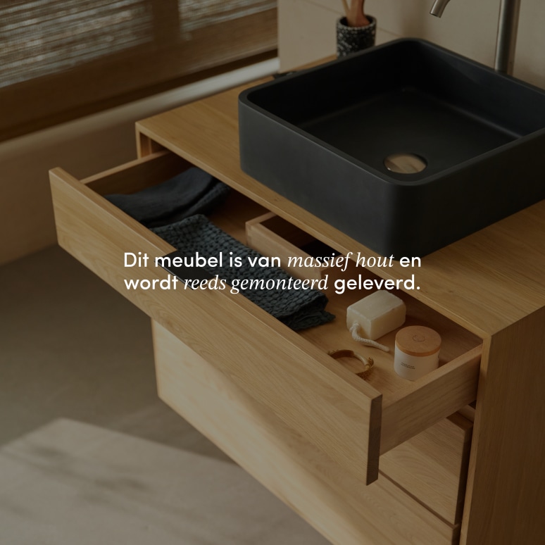 Senson - Badkamermeubel in massief eikenhout 80 cm