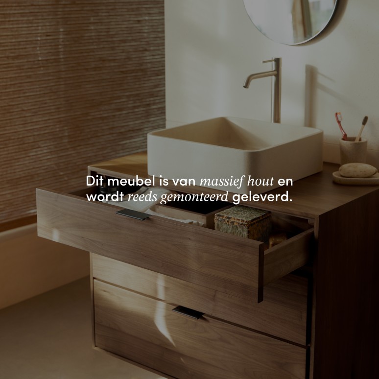 Senson - Badkamermeubel in massief notenhout 80 cm