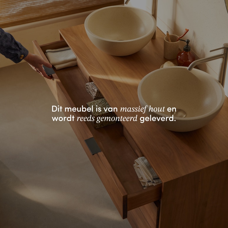 Senson - Badkamermeubel in massief notenhout 120 cm