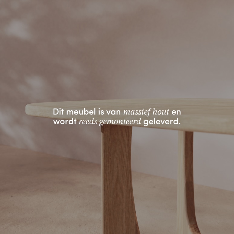 Mattia - Tafel in massief eikenhout en travertijn 4 pers.