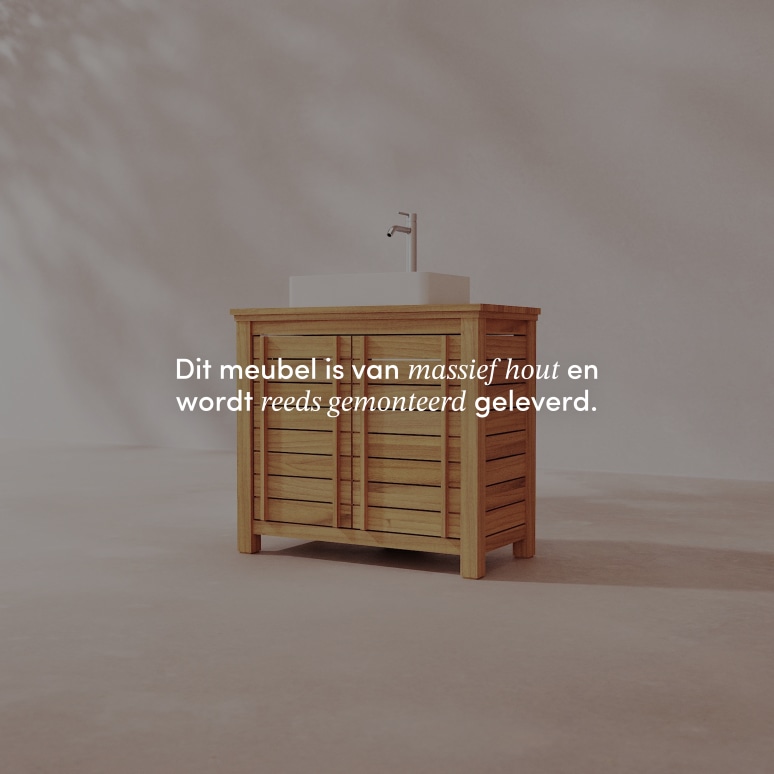 Rose - Wastafelmeubel van massief teak 90 cm