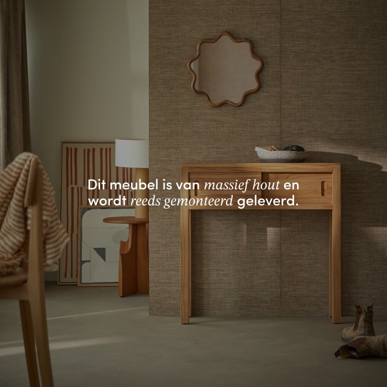 Anton - Haltafel van massief teak 80 cm D. 25 cm