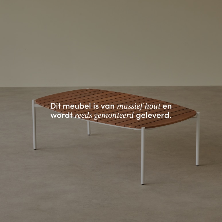 Luca - Tuinsalontafel van massief acaciahout en metaal