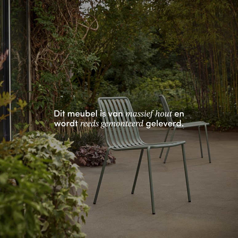 Téo - Tuinset in massief teakhout en groen metaal 4 stoelen