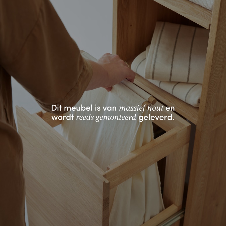 Jacob - Massief eiken kolomkast met wasmand