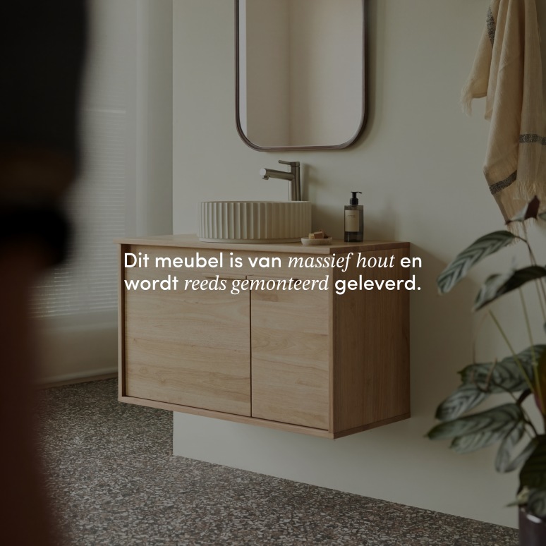 Néo - Badkamermeubel van massief hevea 90 cm