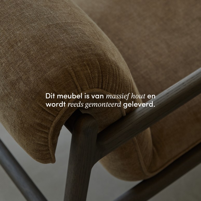 Emma - Stoel massief eiken en bruin stof