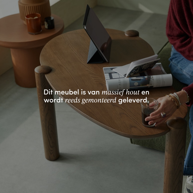 Nora - Salontafel van massief eiken, hoge versie