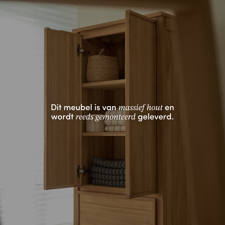 Jane - Kolomkast voor de hal van massief teak D. 35 cm