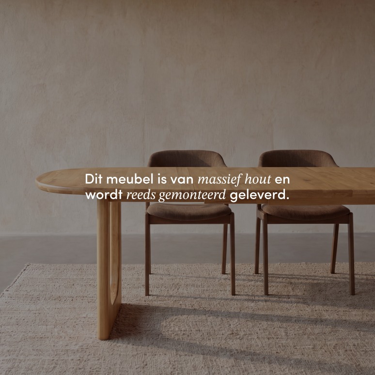 Mattia - Uitschuifbare eikenhouten tafel 6-8 pers