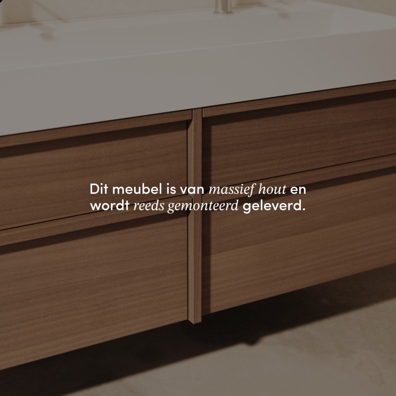 Margot - Badkamermeubel in massief hevea en terrazzo 120 cm