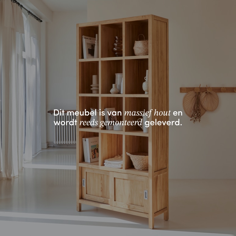 Coffee Tek - Massief teakhouten boekenkast