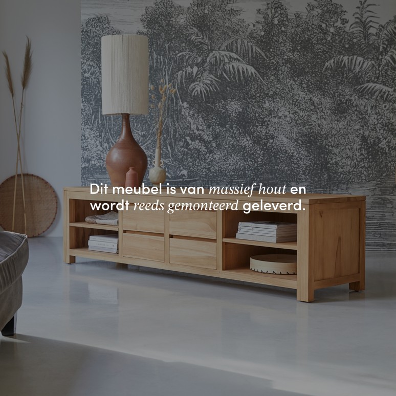 Patio - Tv-meubel van massief teakhout 200 cm