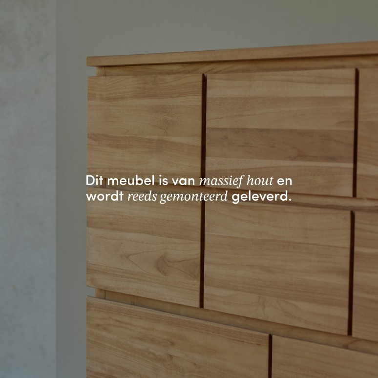 Milano - Ladekast voor de hal van massief teak