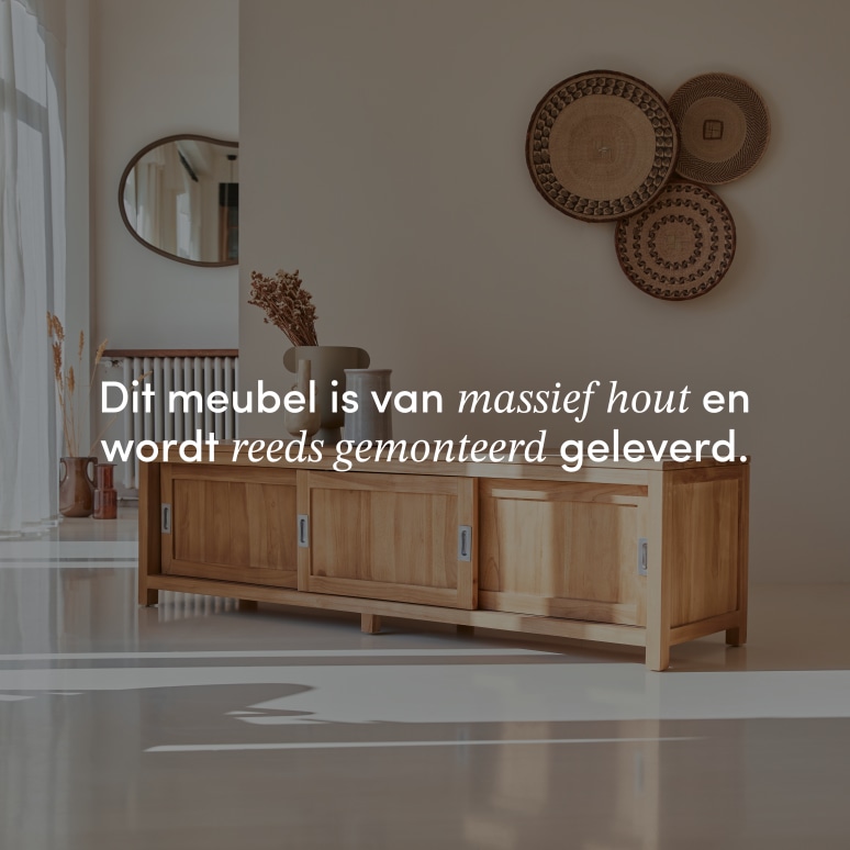 Coffee Tek - Massief teakhouten tv-meubel 180 cm