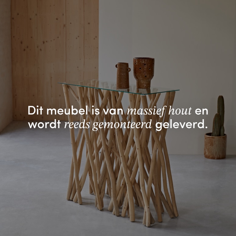 River - Haltafel van massief teak D. 35 cm