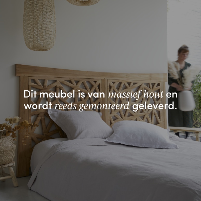 Gentong - Hoofdbord van massief teakhout 210 cm