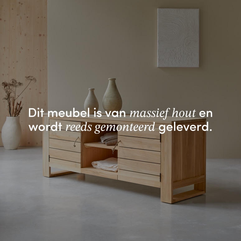 Minimalys - Tv-meubel van massief teakhout 155 cm