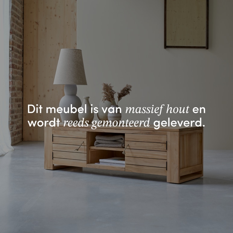 Minimalys - Tv-meubel van massief teakhout 135 cm