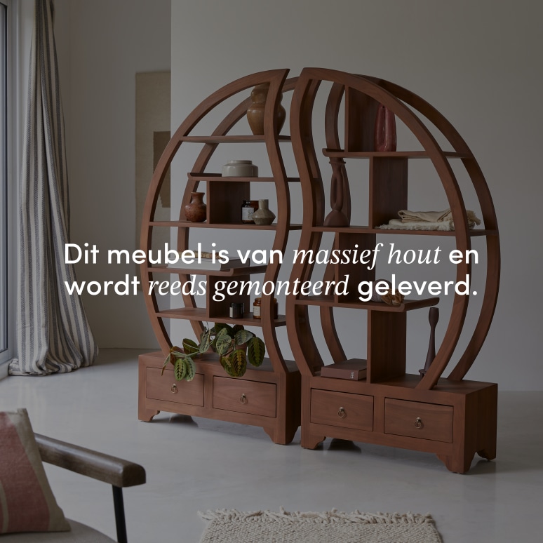 Ying Yang - Massief teakhouten boekenkast