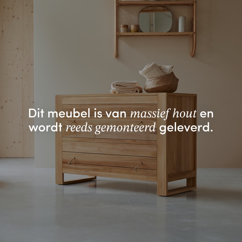 Minimalys - Ladekast van massief teakhout
