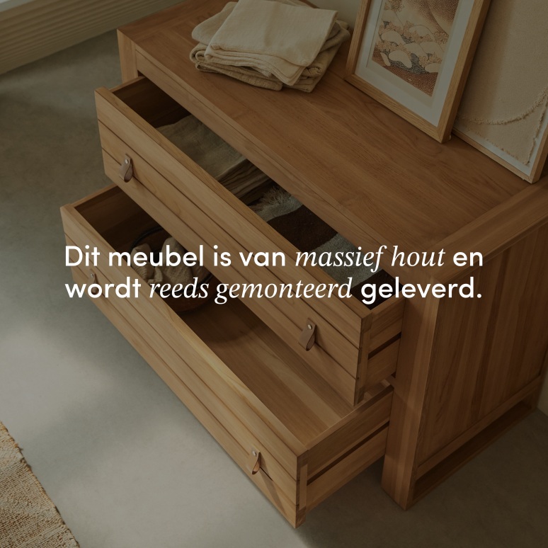 Minimalys - Ladekast van massief teakhout