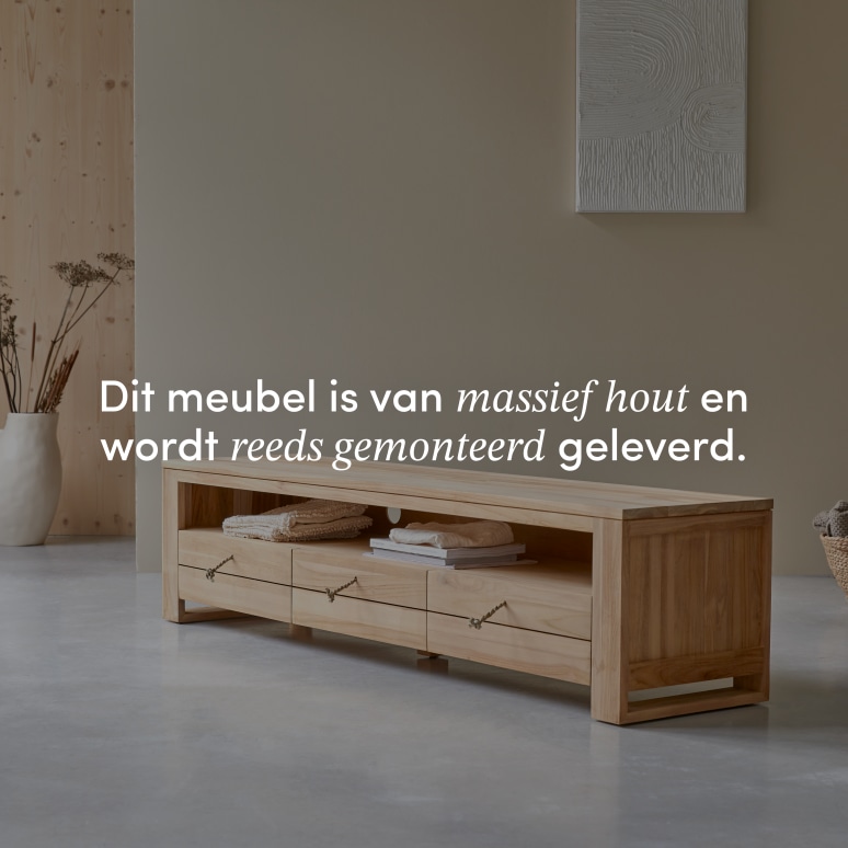Minimalys - Tv-meubel van massief teakhout 170 cm