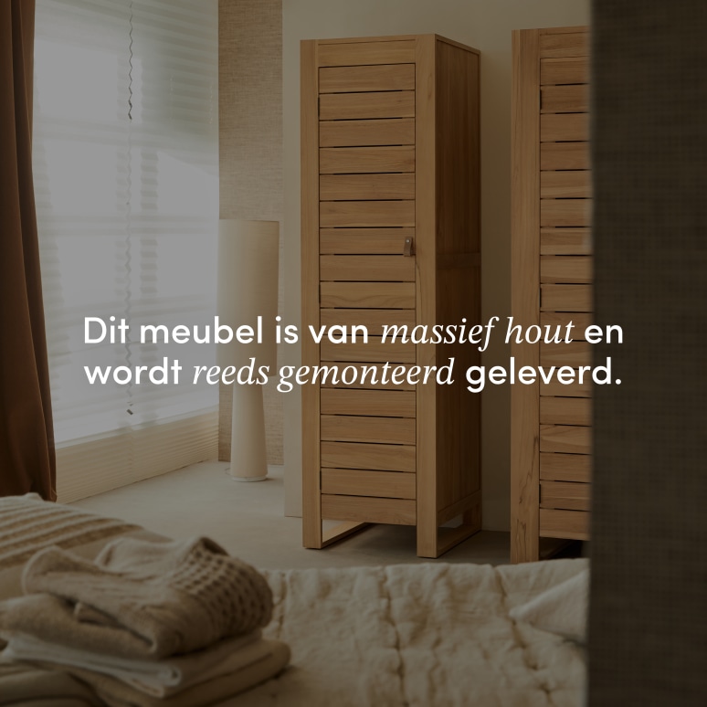 Minimalys - Enkele kolomkast van massief teakhout