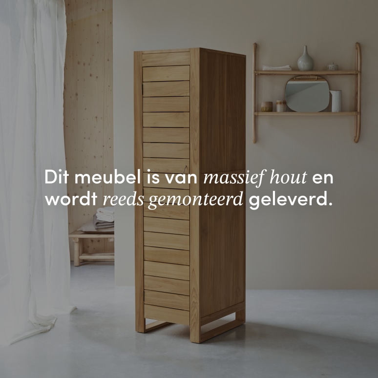 Minimalys - Enkele kolomkast van massief teakhout