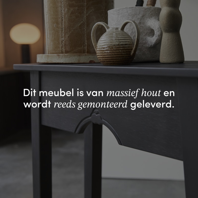 Thaki Black - Haltafel van massief grenen D. 30 cm