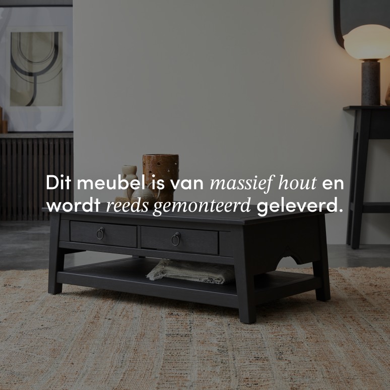 Thaki Black - Massief grenen salontafel