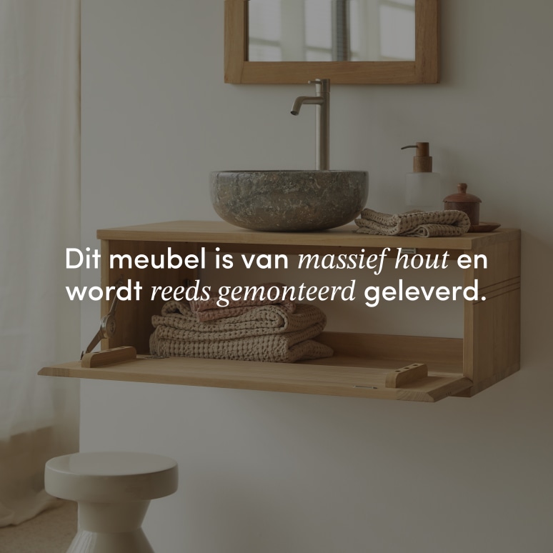 Basic - Massief teakhouten wastafelmeubel 80 cm