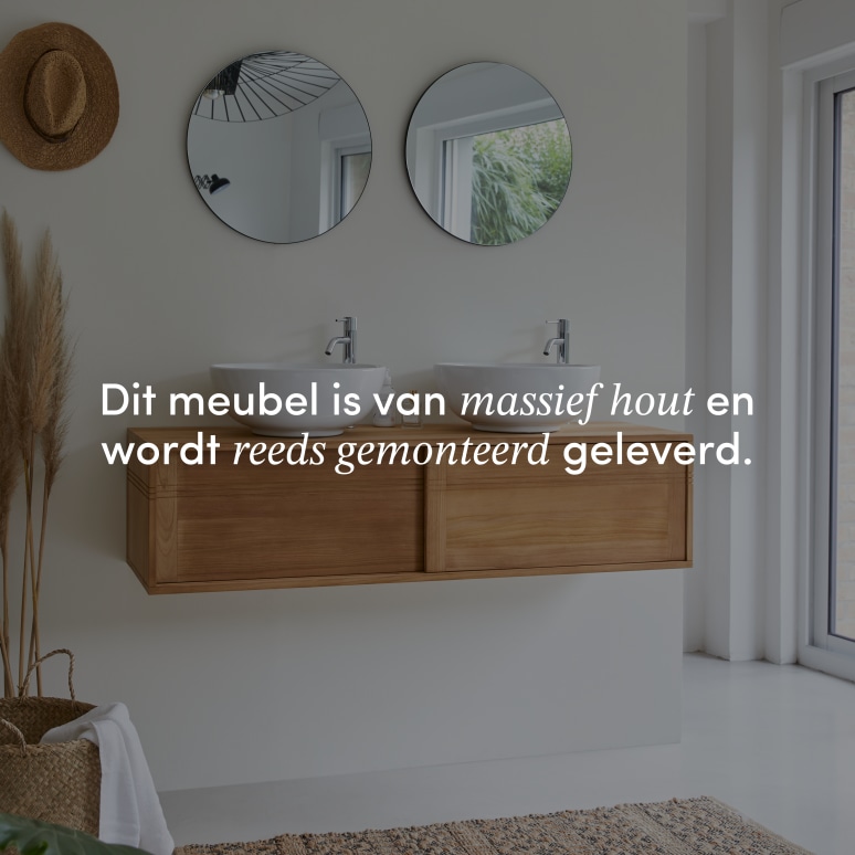 Basic - Massief teakhouten wastafelmeubel 140 cm