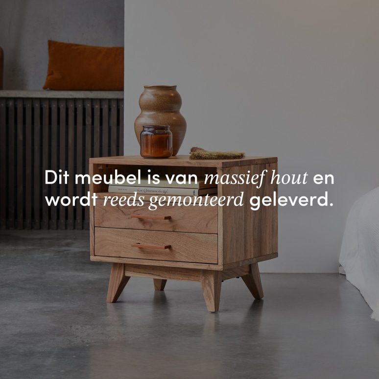 Oslo - Nachtkastje van massief acaciahout