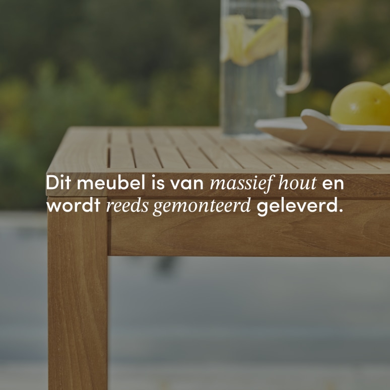 Teo - Massief teakhouten tuinset met 4 stoelen