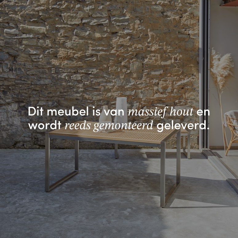 Arno - Massief teakhouten en roestvrij stalen tuintafel voor 4/6 personen