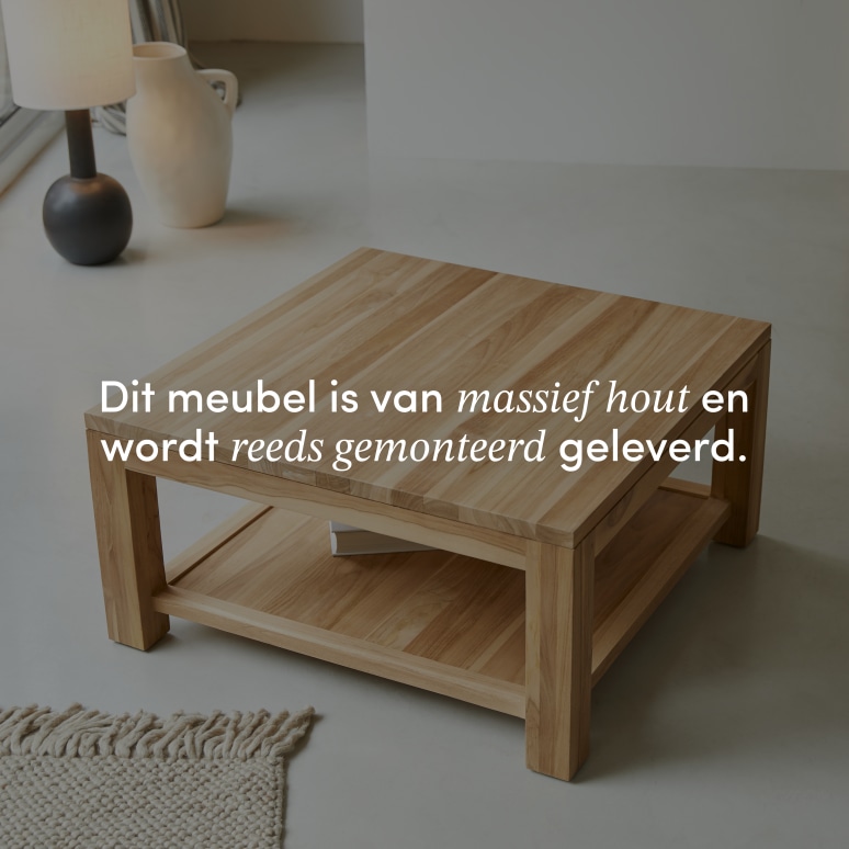 Eve - Vierkante salontafel van massief teakhout