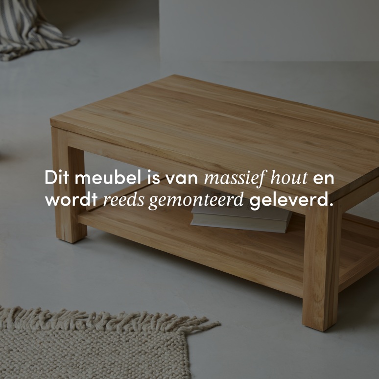 Eve - Rechthoekige salontafel van massief teakhout