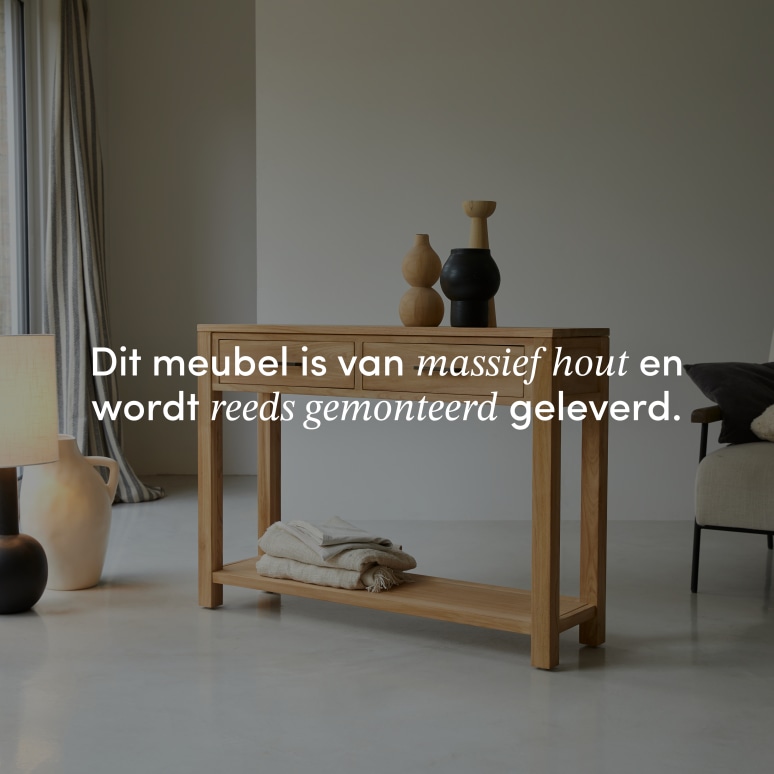 Maë - Haltafel van massief teak D. 30 cm